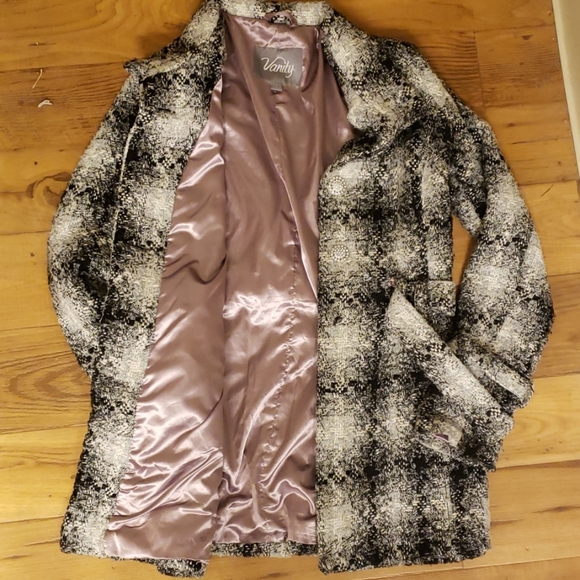 Dressy Belted Textured Peacoat - Picture 2 of 4